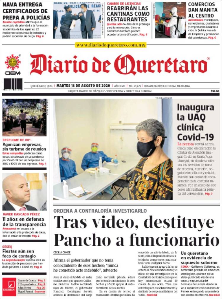 Portada de Diario de Querétaro (México)