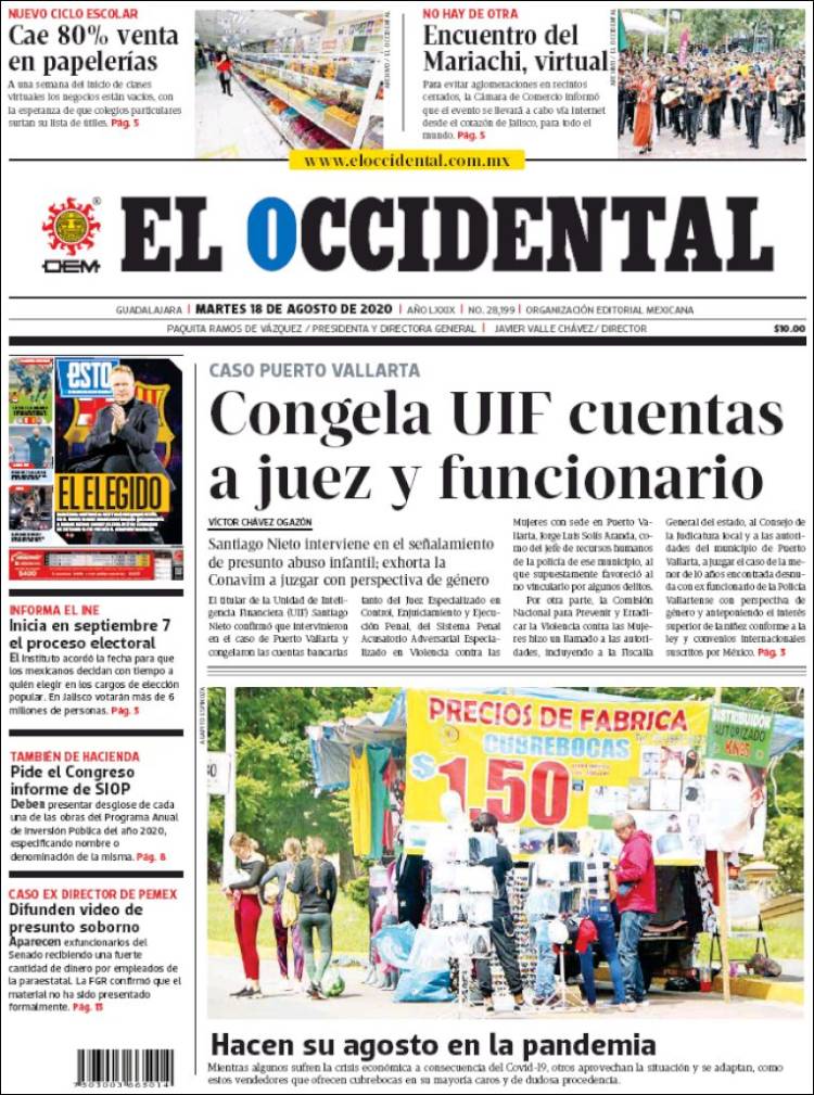 Portada de El Occidental (Mexico)