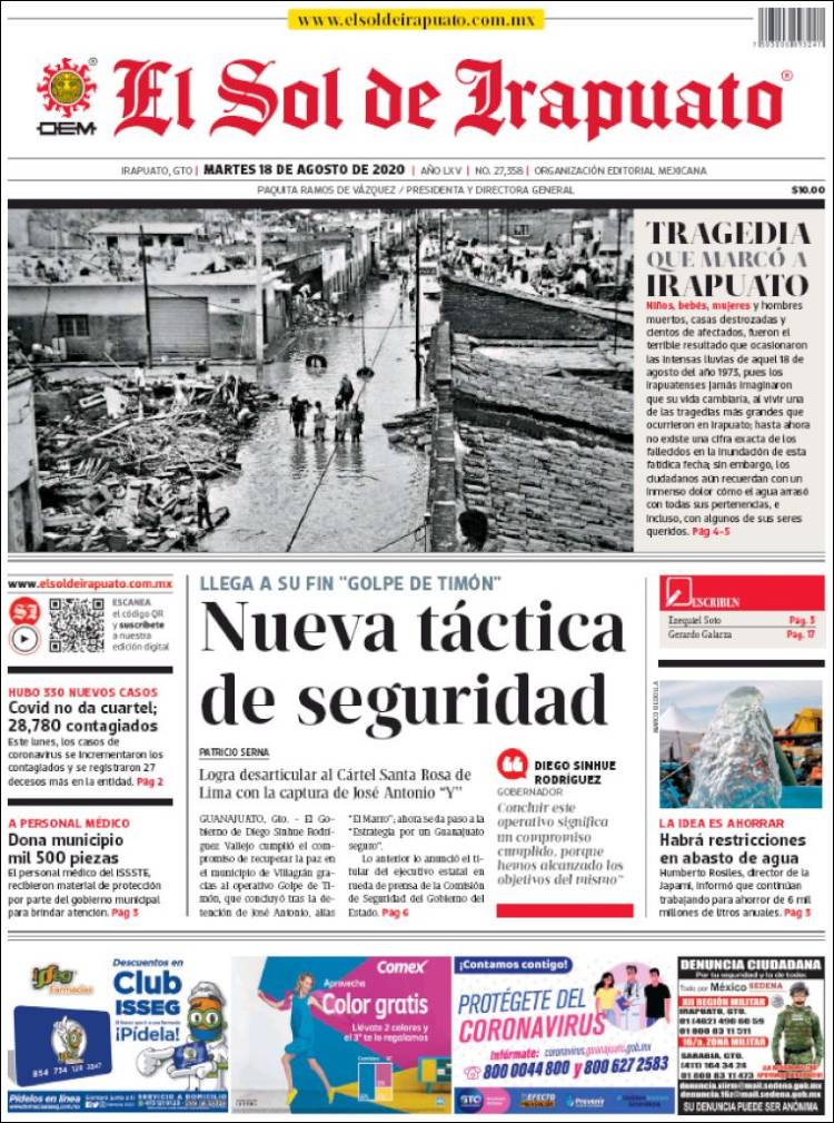 Portada de El Sol de Irapuato (México)