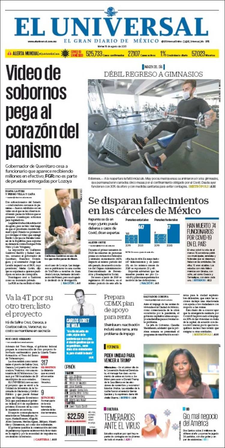 Portada de El Universal (México)