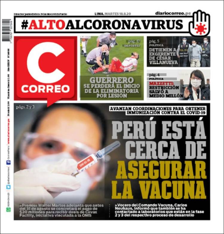 Portada de Diario Correo (Per&uacute;)