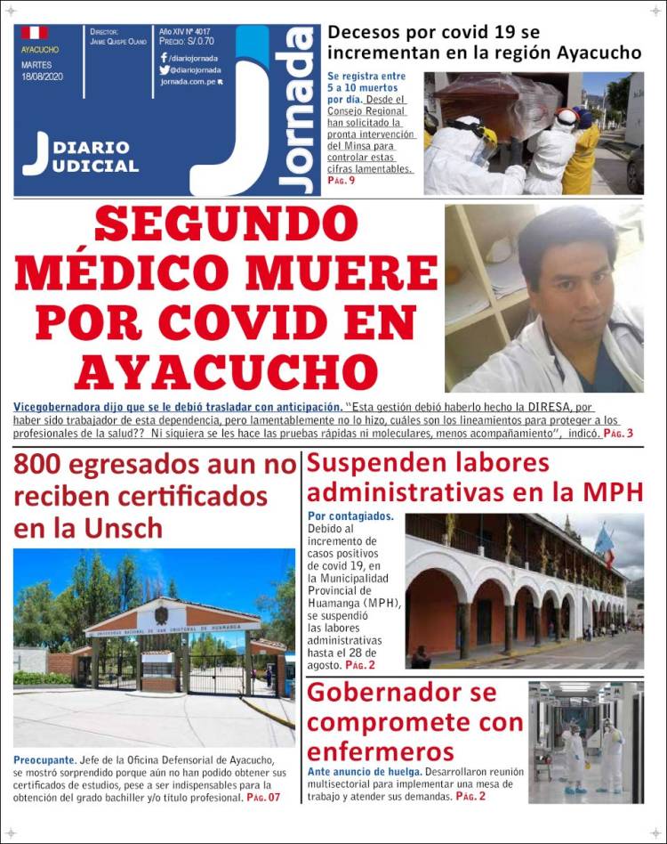 Portada de Diario Jornada (Per&uacute;)