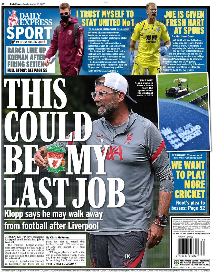 Portada de Daily Express (Reino Unido)