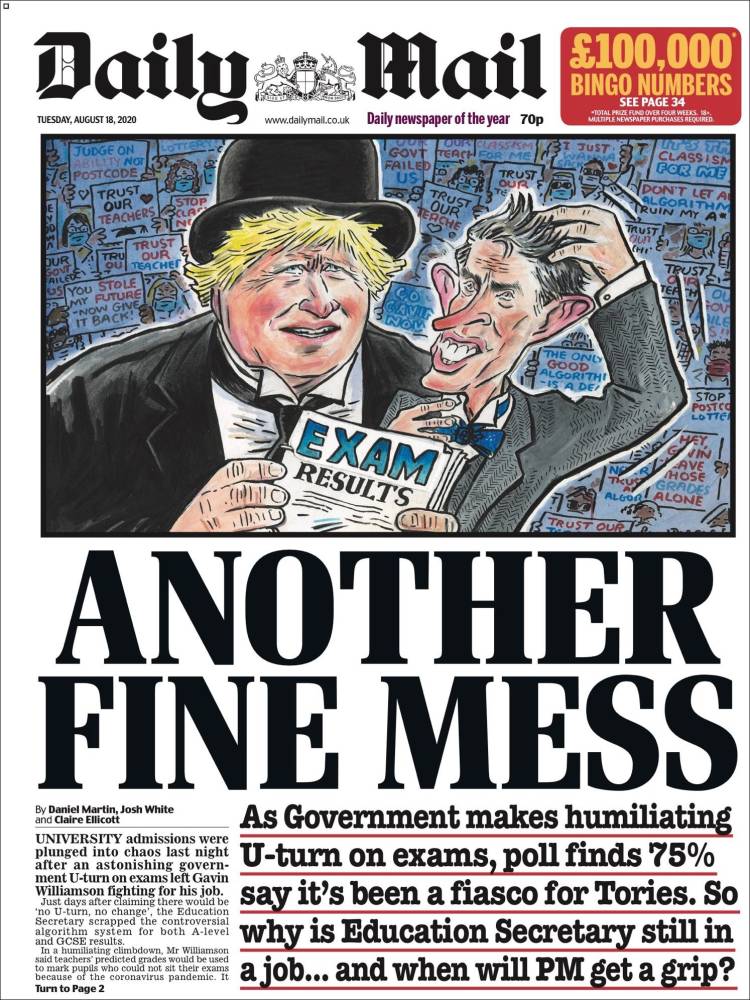 Portada de Daily Mail (Reino Unido)