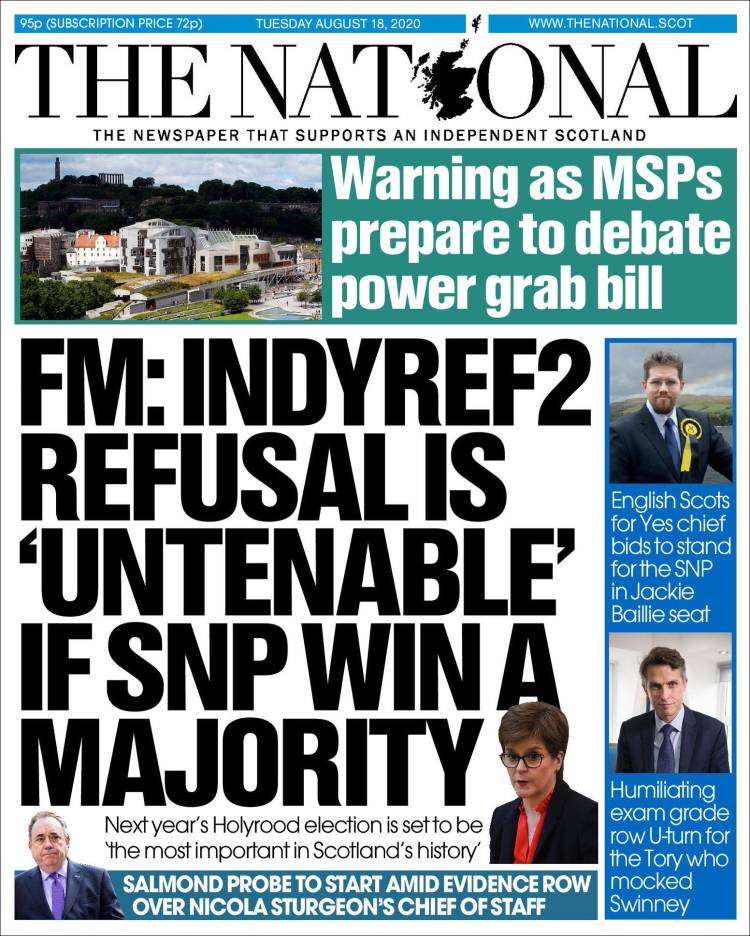 Portada de The National (Reino Unido)