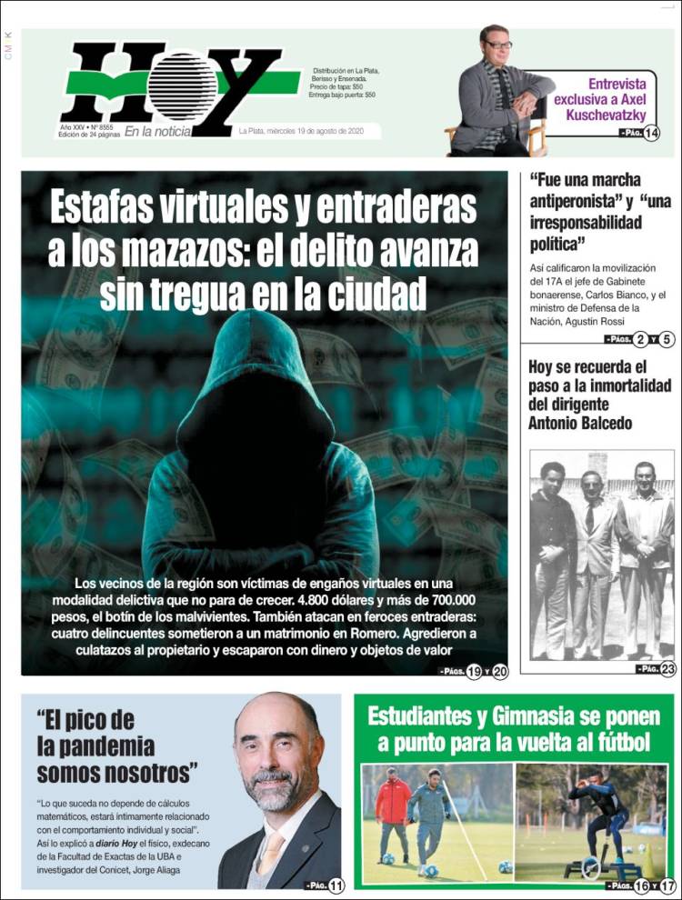 Portada de Diario Hoy (Argentina)