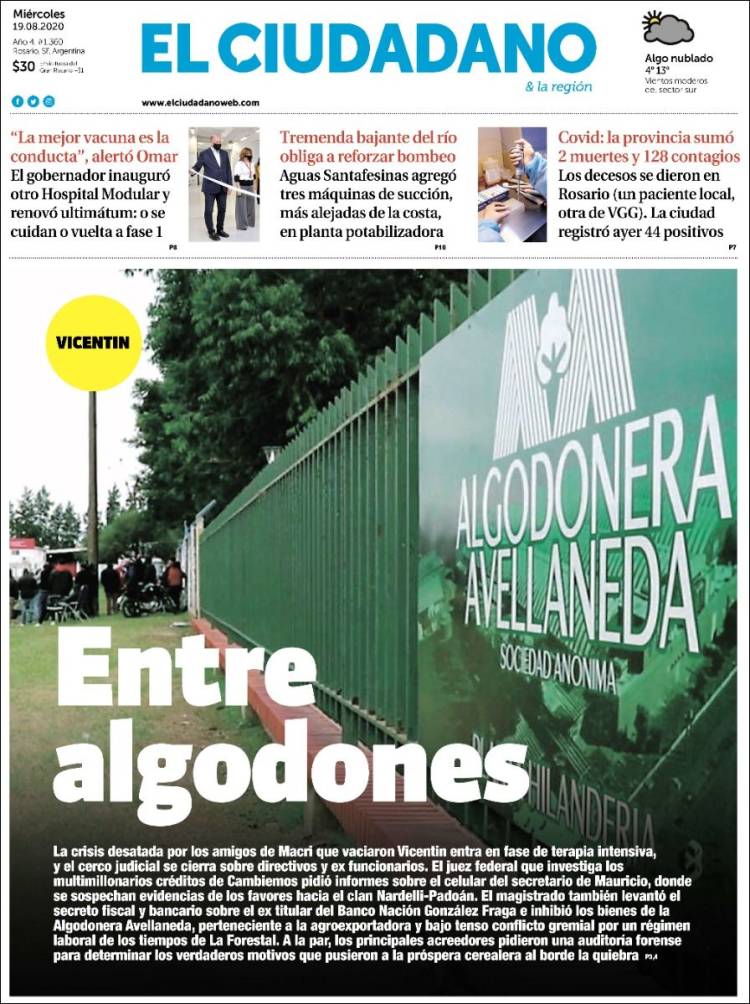 Portada de Diario El Ciudadano (Argentina)