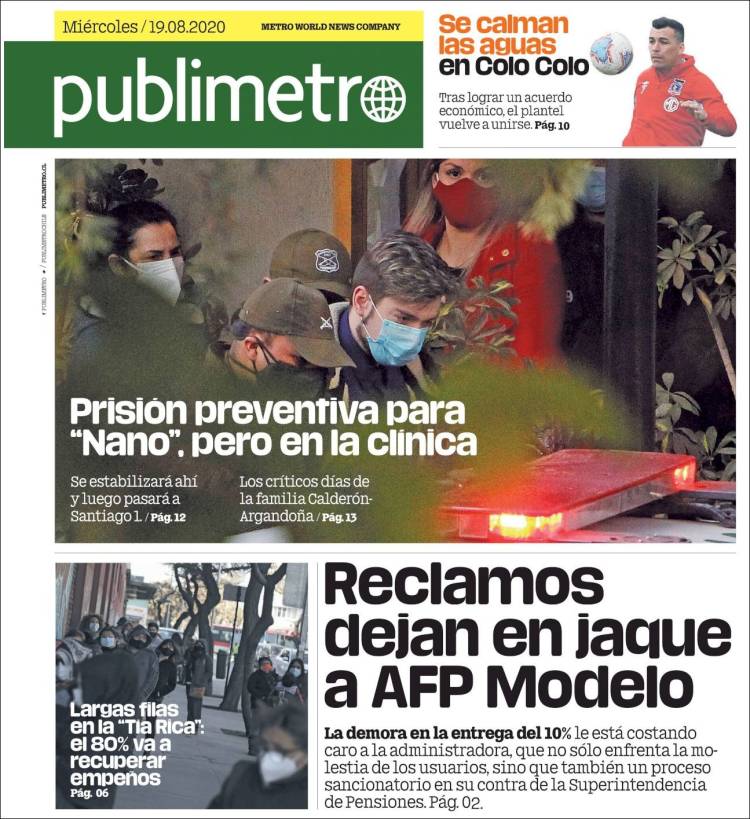 Portada de Publimetro (Chile)