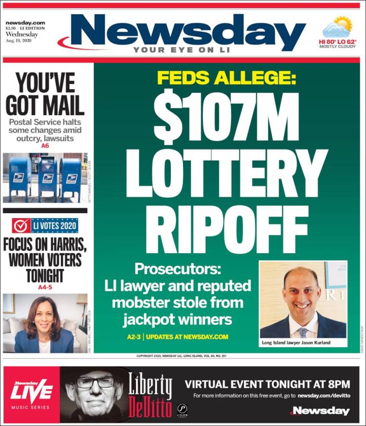 Portada de Newsday (USA)