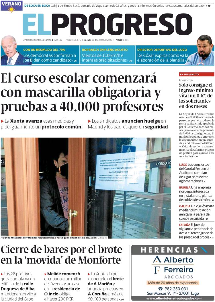 Portada de El Progreso (España)