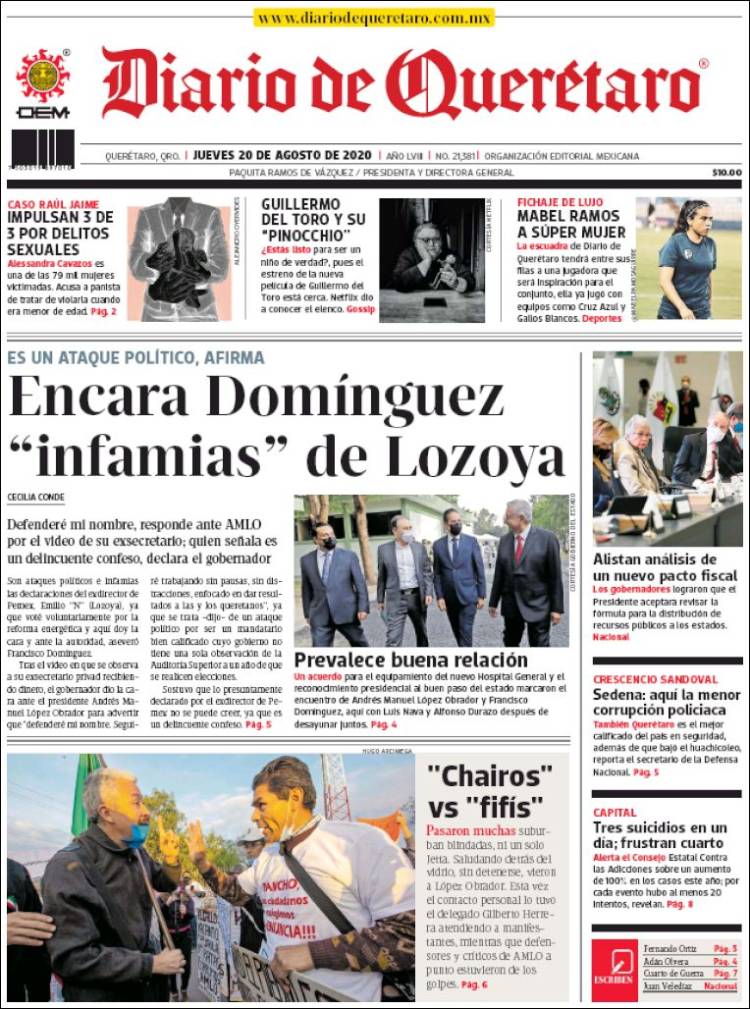 Portada de Diario de Querétaro (Mexico)