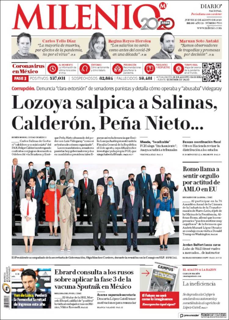 Portada de Milenio (Mexico)