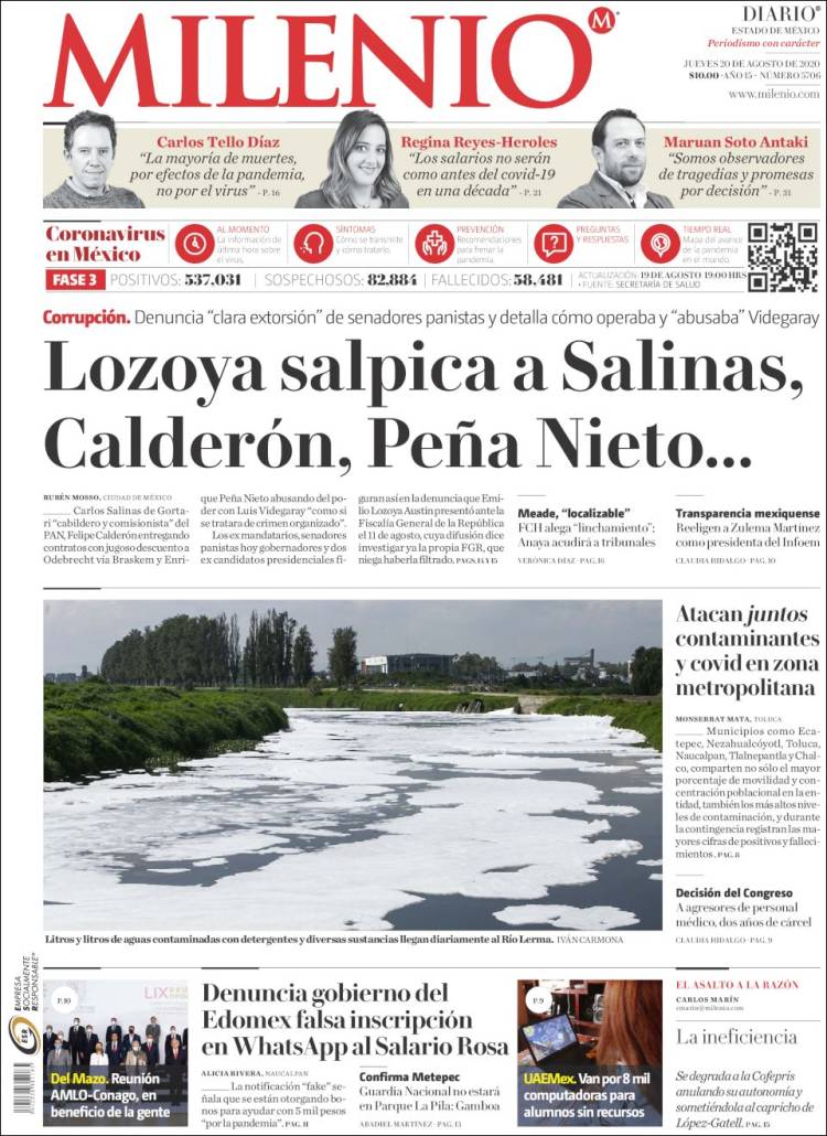 Portada de Milenio - Estado de México (Mexico)