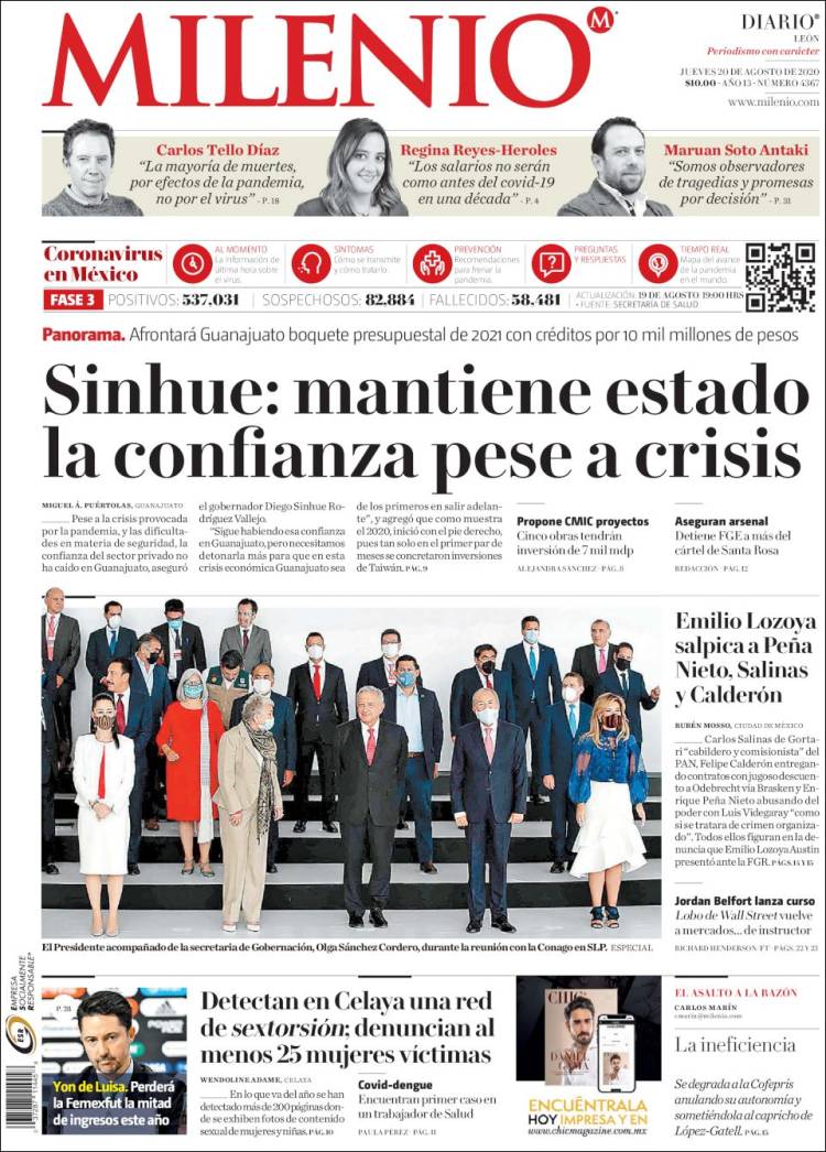 Portada de Milenio de León (Mexico)