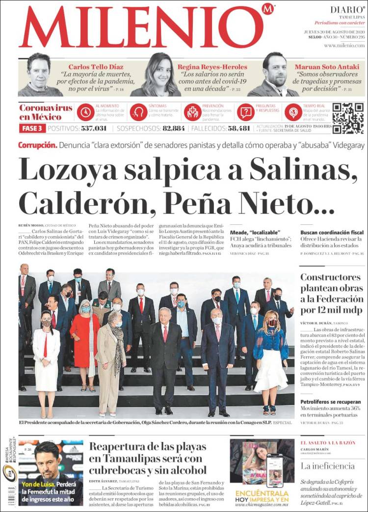 Portada de Milenio - Tamaulipas (Mexico)