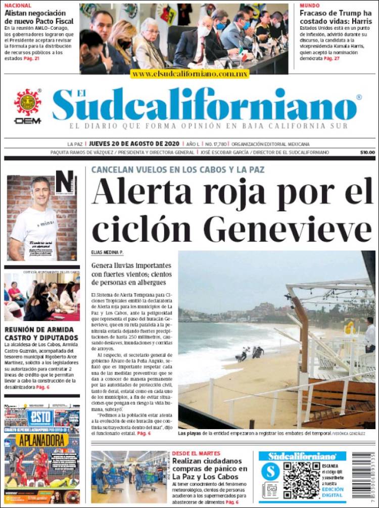 Portada de El Sudcaliforniano (Mexico)