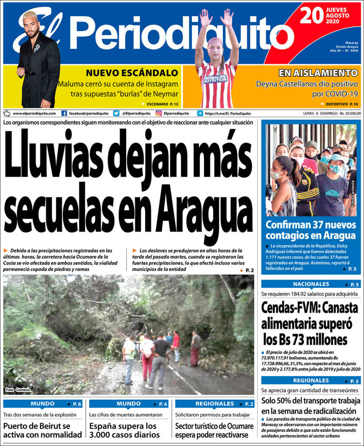 Portada de Periodiquito de Aragua (Venezuela)