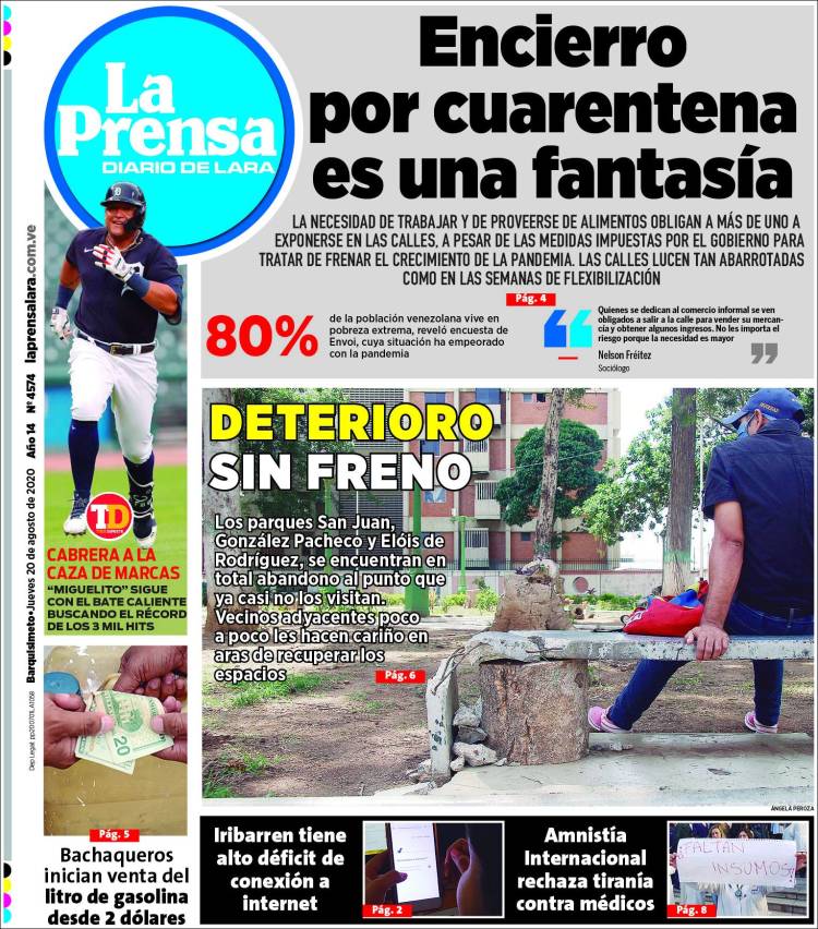 Portada de La Prensa de Lara (Venezuela)