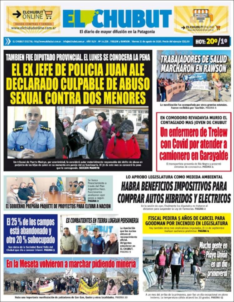 Portada de El Chubut (Argentina)