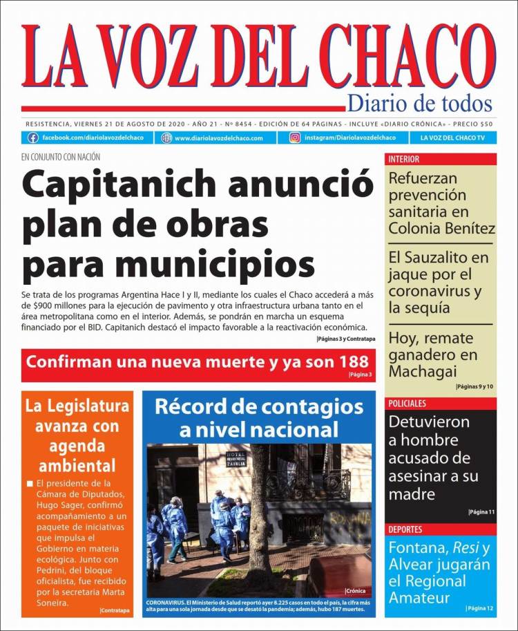 Portada de La Voz del Chaco (Argentina)