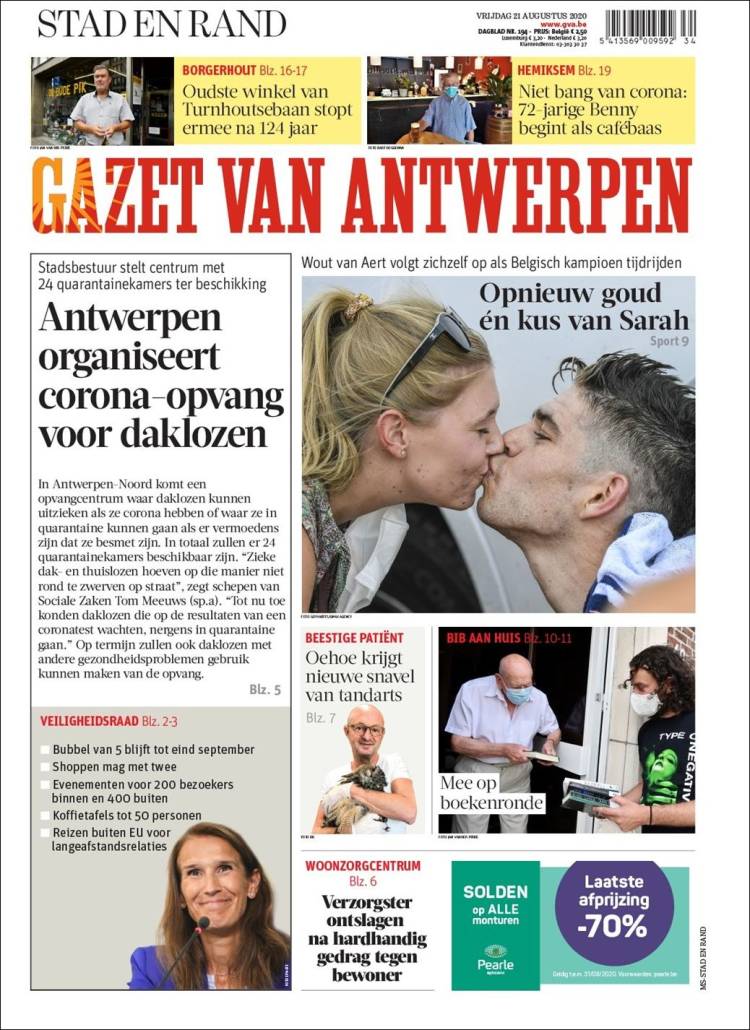 Portada de Gazet van Antwerpen (B&eacute;lgica)