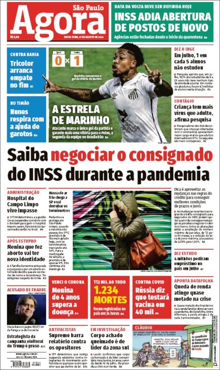 Portada de Jornal Agora (Brasil)