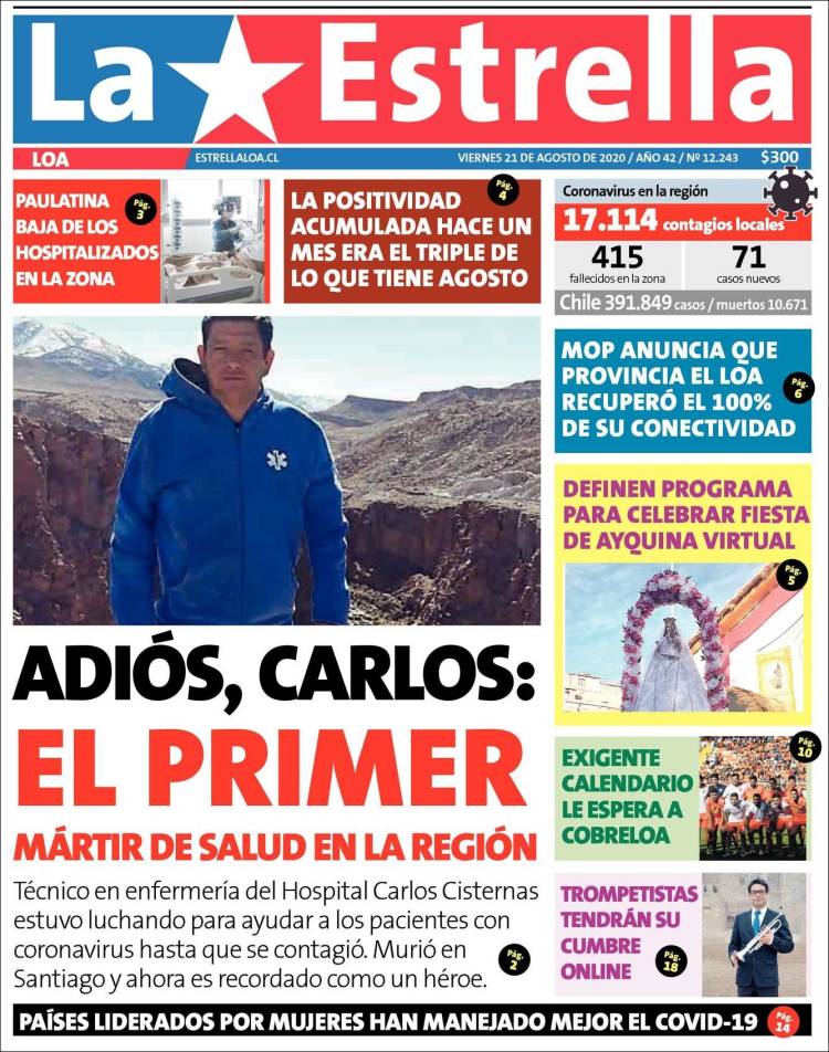 Portada de La Estrella de Loa (Chile)