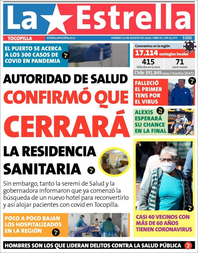 Portada de La Estrella de Tocopilla (Chile)