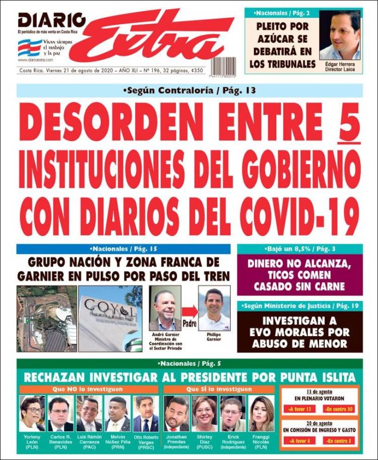 Portada de Diario Extra (Costa Rica)