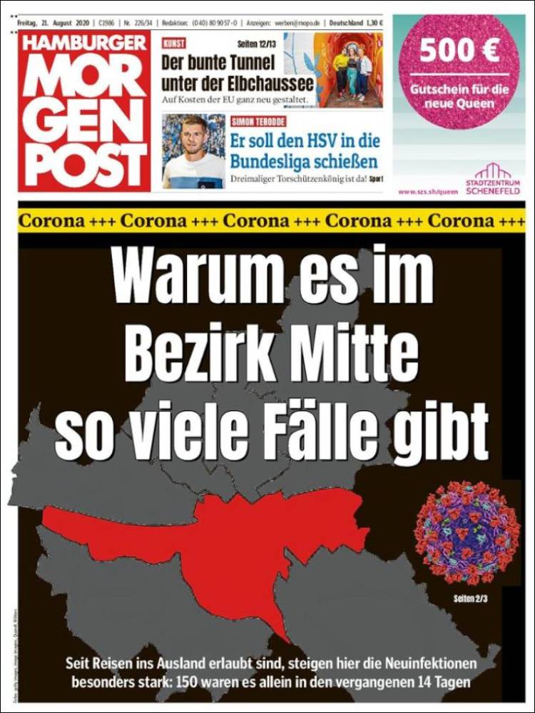 Portada de Hamburger Morgenpost  (Alemania)