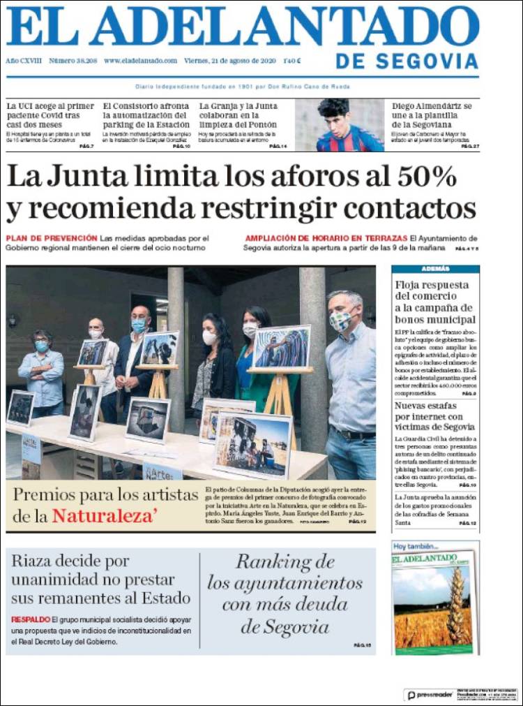 Portada de El Adelantado de Segovia (Espa&ntilde;a)