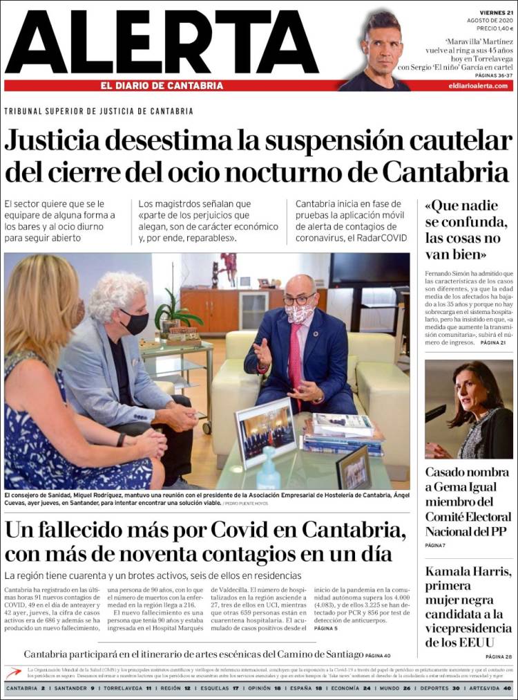 Portada de Alerta - El Diario de Cantabria (Espa&ntilde;a)
