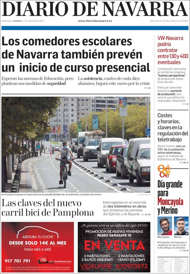Portada de Diario de Navarra (Espa&ntilde;a)