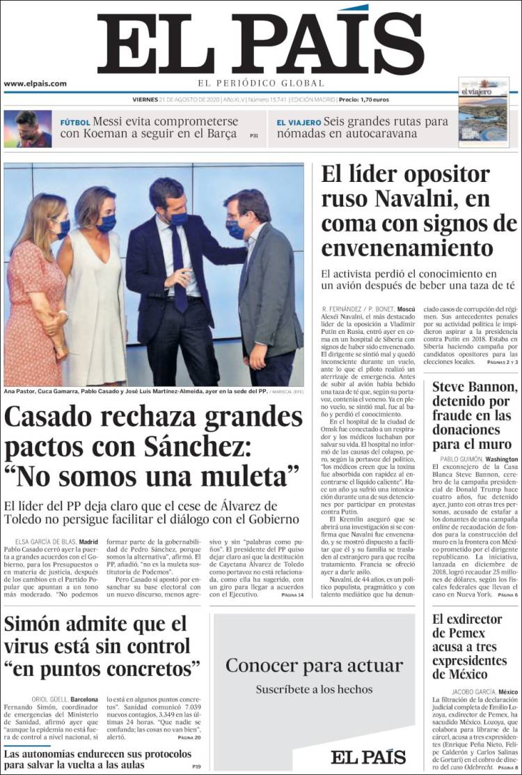 Portada de El País (Espa&ntilde;a)