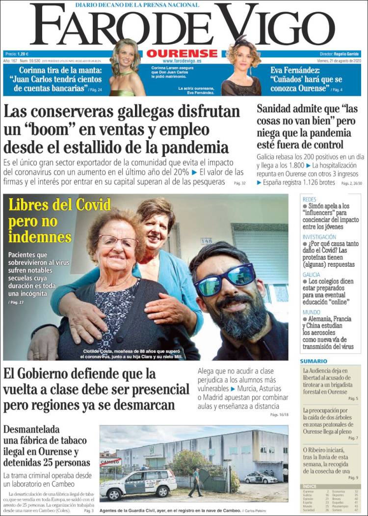 Portada de El Faro de Vigo - Ourense (Espa&ntilde;a)