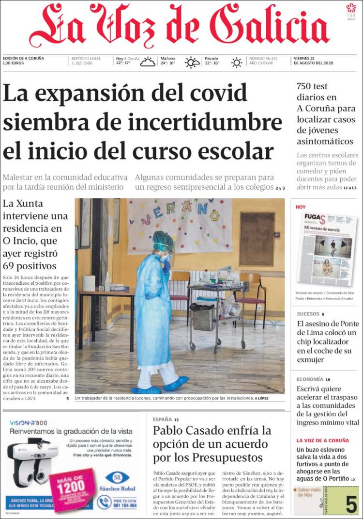 Portada de La Voz de Galicia (Espa&ntilde;a)