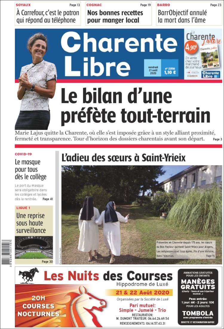 Portada de Charente Libre (Francia)