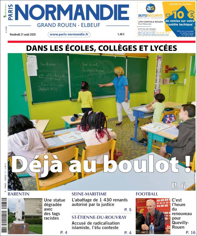 Portada de Paris Normandie (Francia)