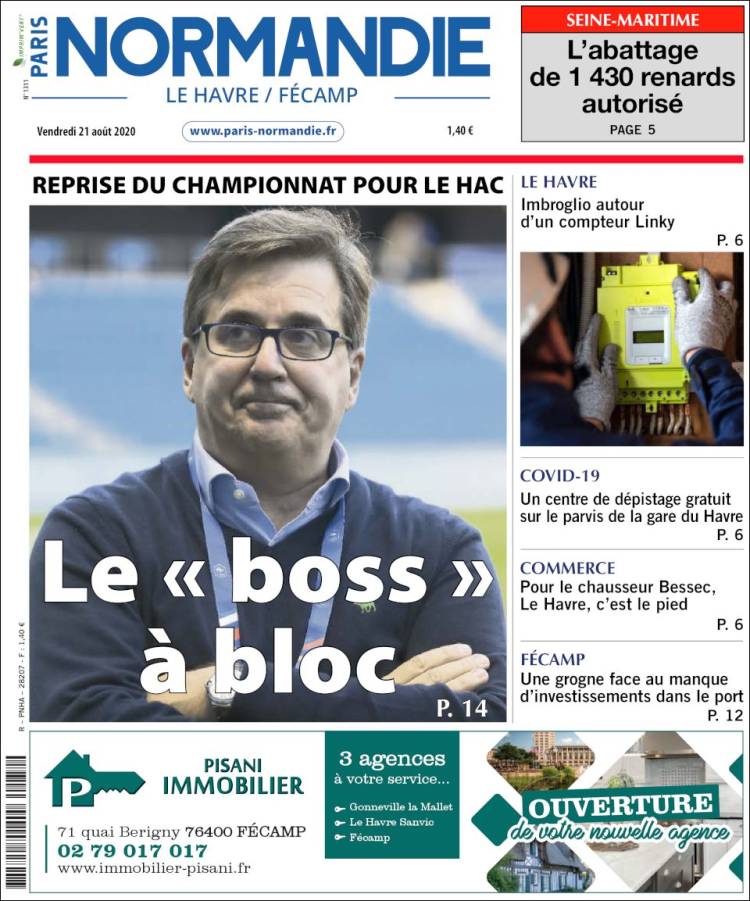 Portada de Progres de Fecamp (Francia)