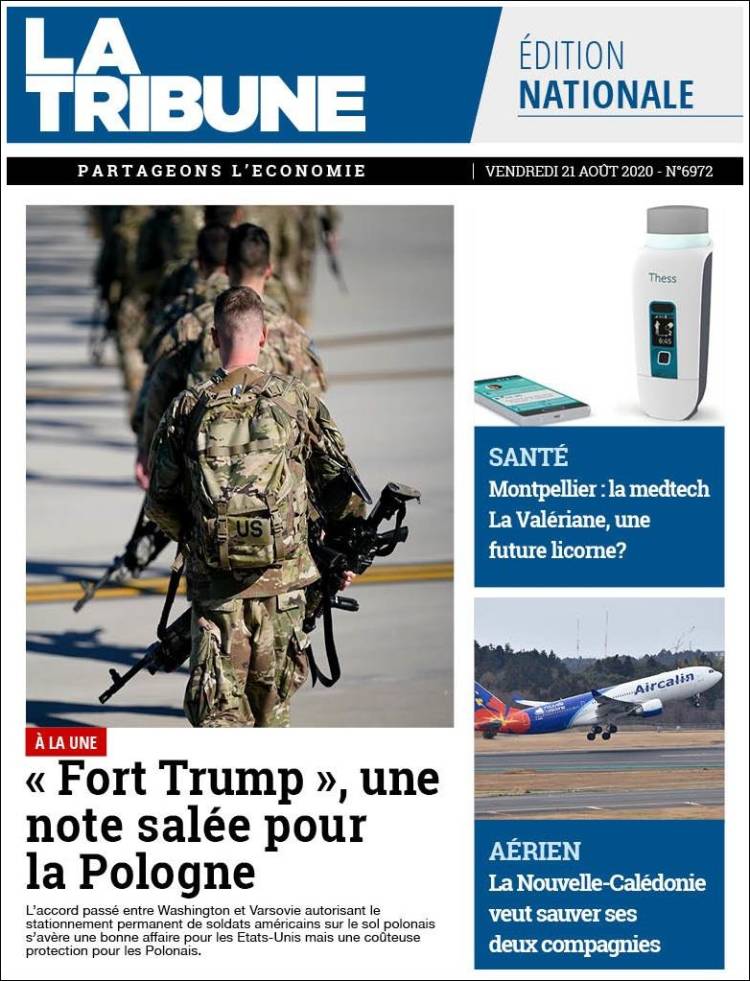 Portada de La Tribune (Francia)