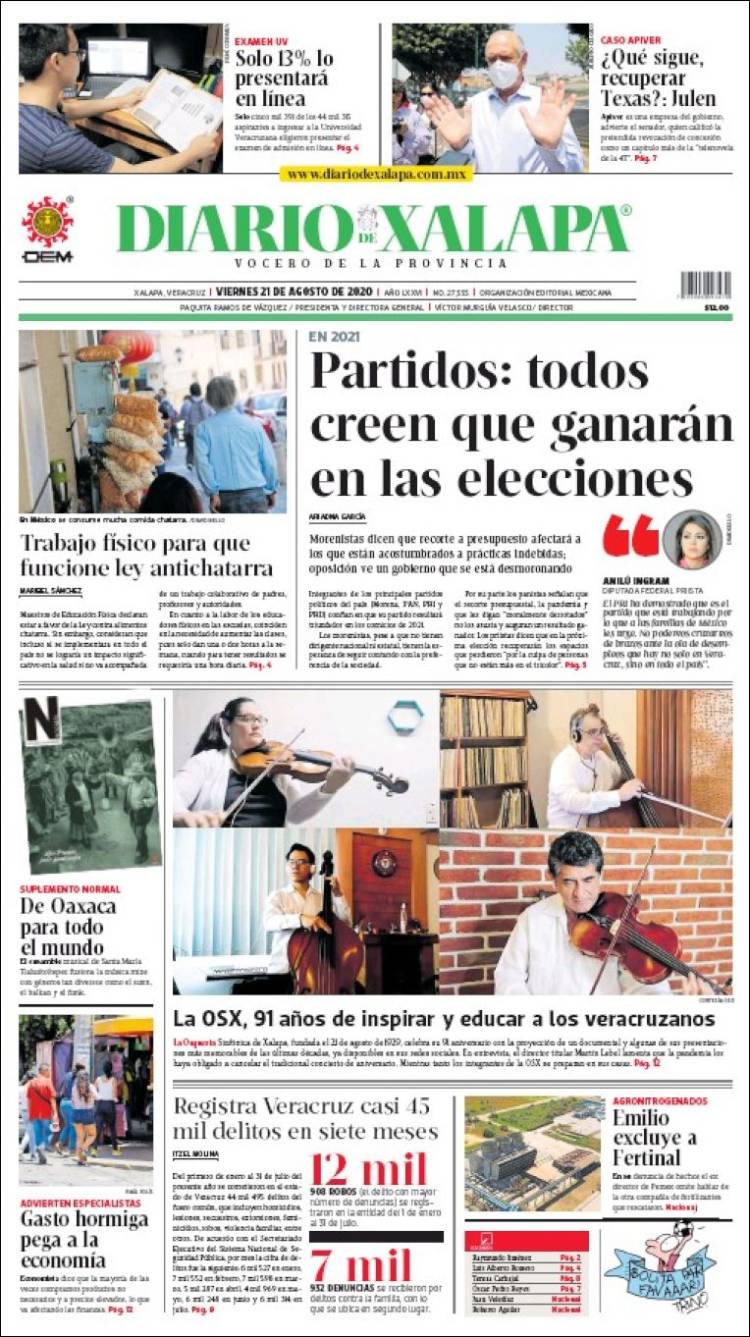 Portada de Diario de Xalapa (M&eacute;xico)