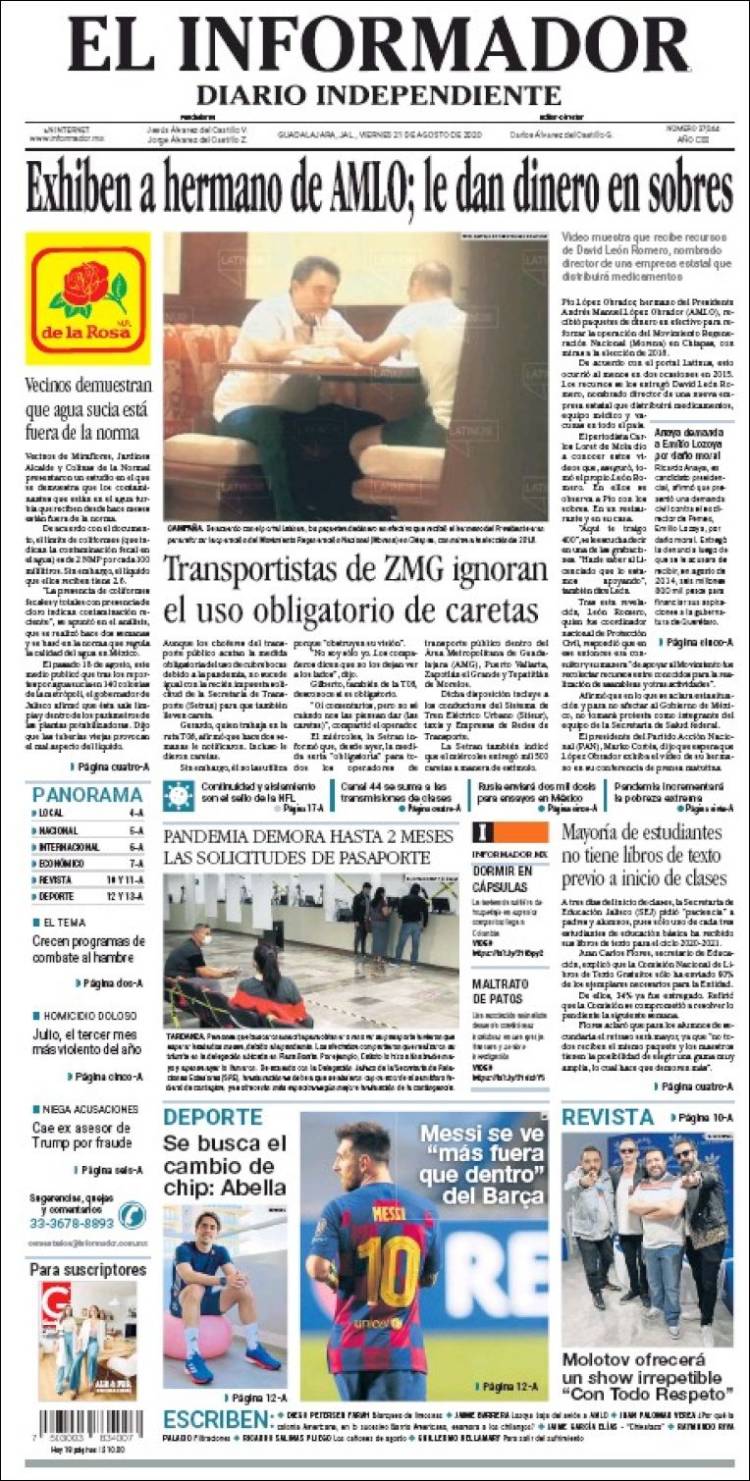 Portada de El Informador (M&eacute;xico)