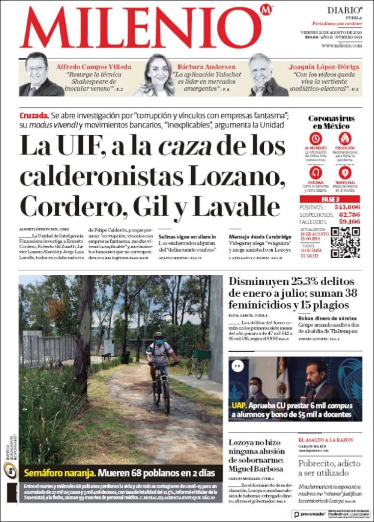 Portada de Milenio de Puebla (M&eacute;xico)