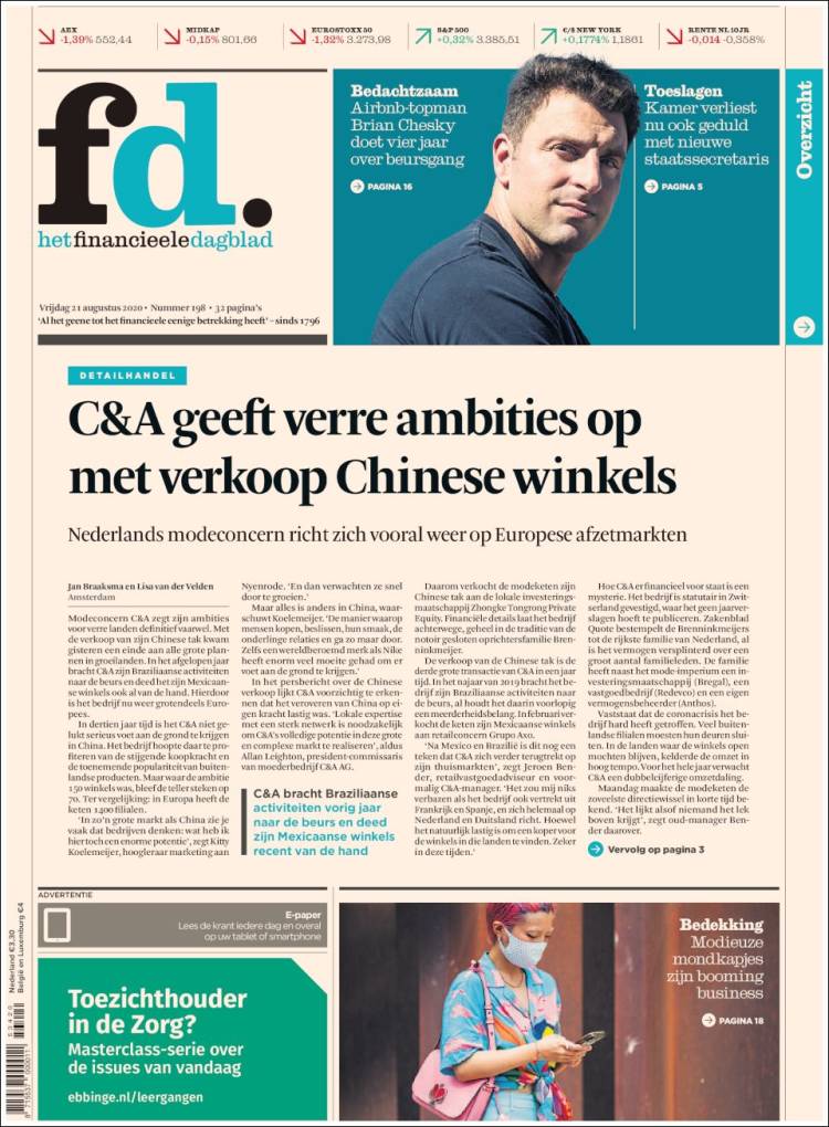 Portada de Het Financieele Dagblad (Pa&iacute;ses Bajos)