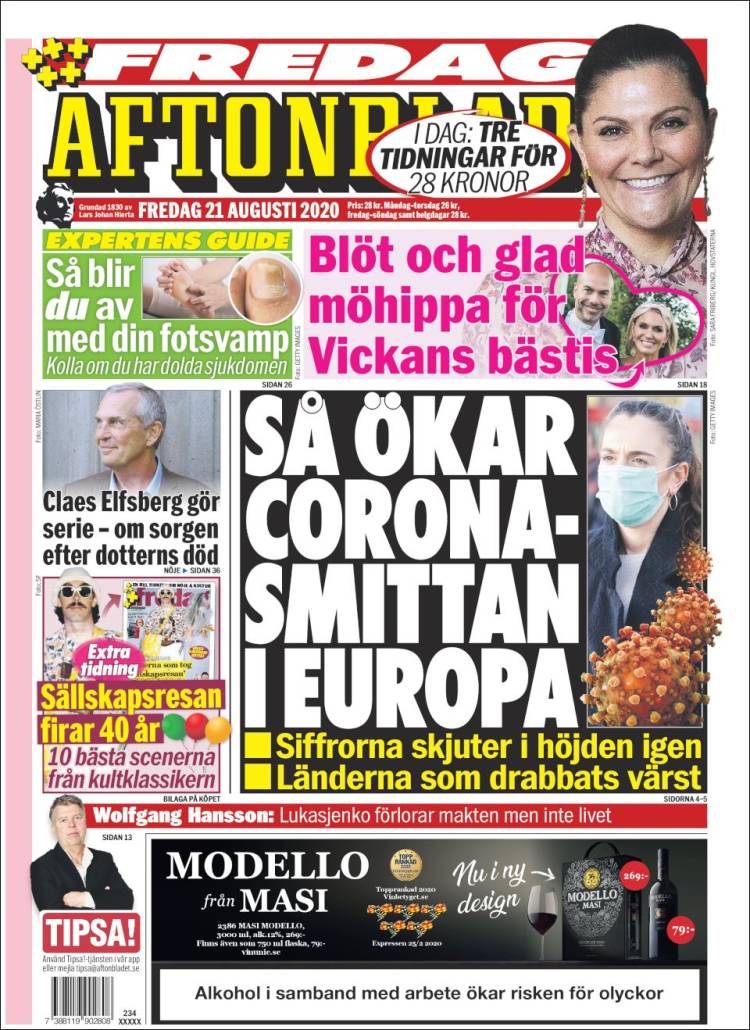 Portada de Aftonbladet (Suecia)