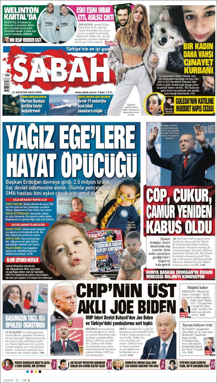 Portada de Sabah (Turqu&iacute;a)