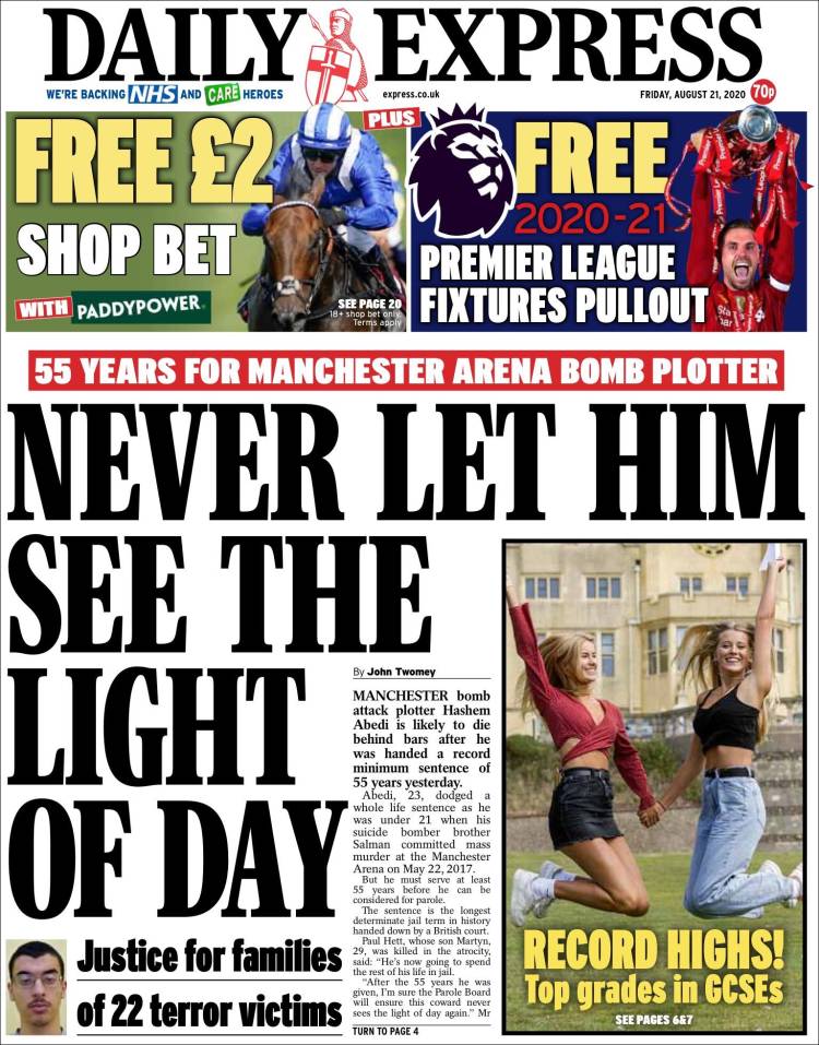 Portada de Daily Express (Reino Unido)