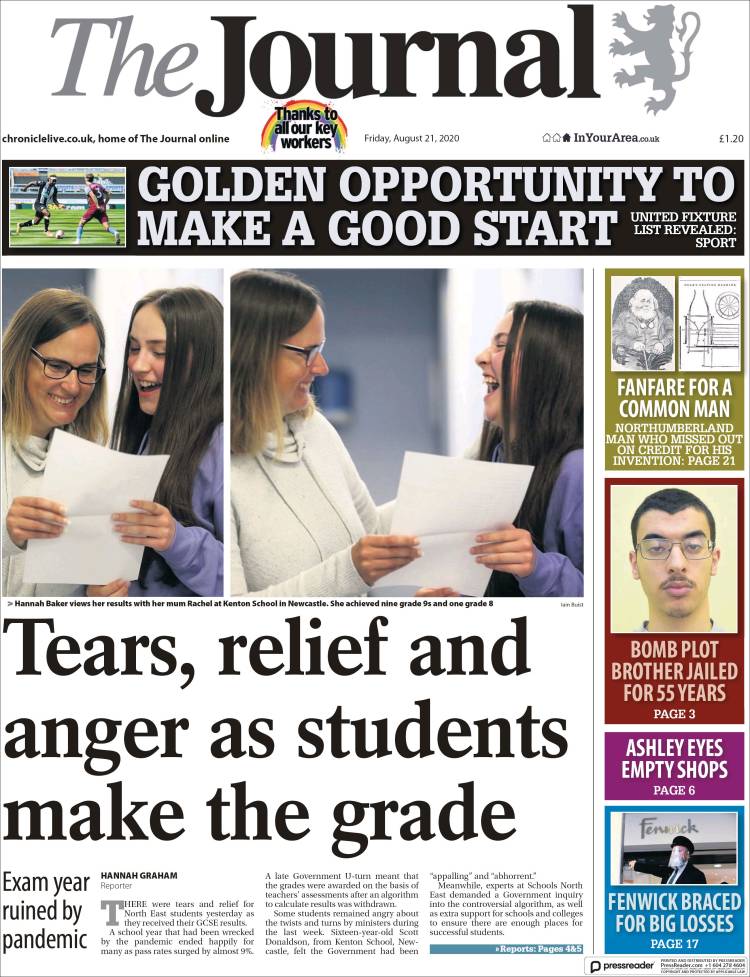 Portada de The Journal (Reino Unido)