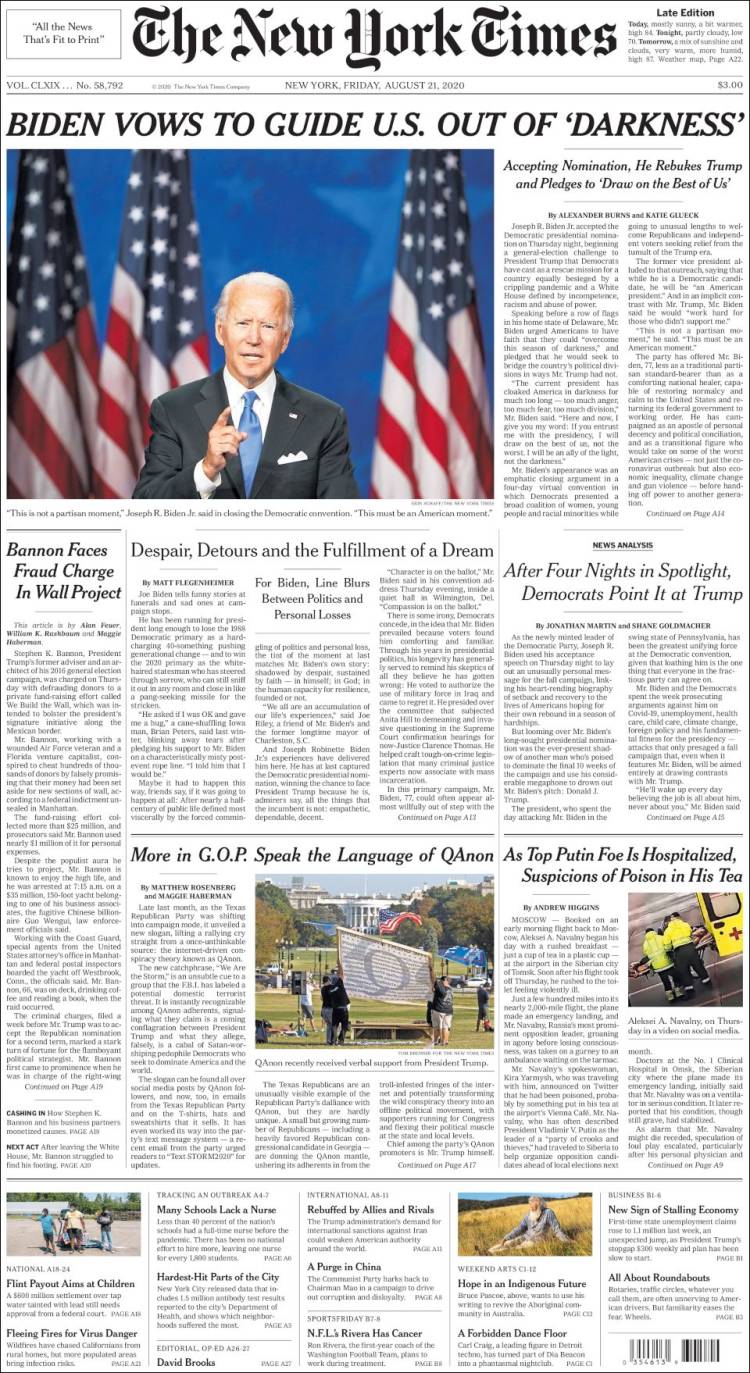 Portada de New York Times (USA)