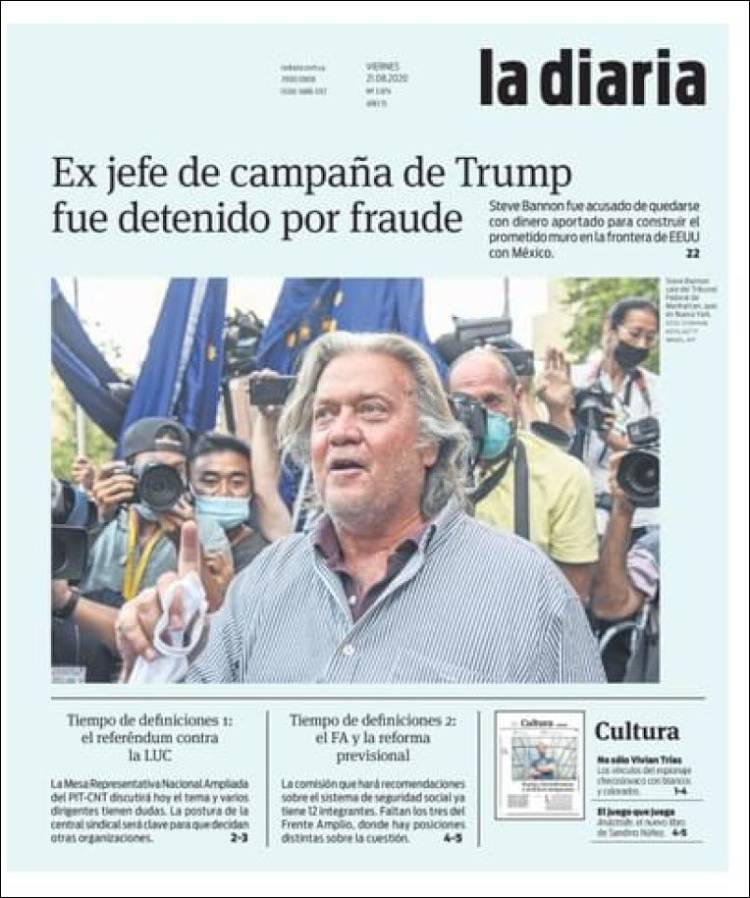 Portada de La Diaria (Uruguay)